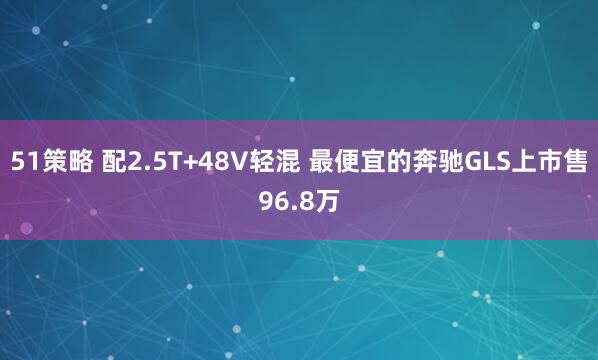 51策略 配2.5T+48V轻混 最便宜的奔驰GLS上市售96.8万